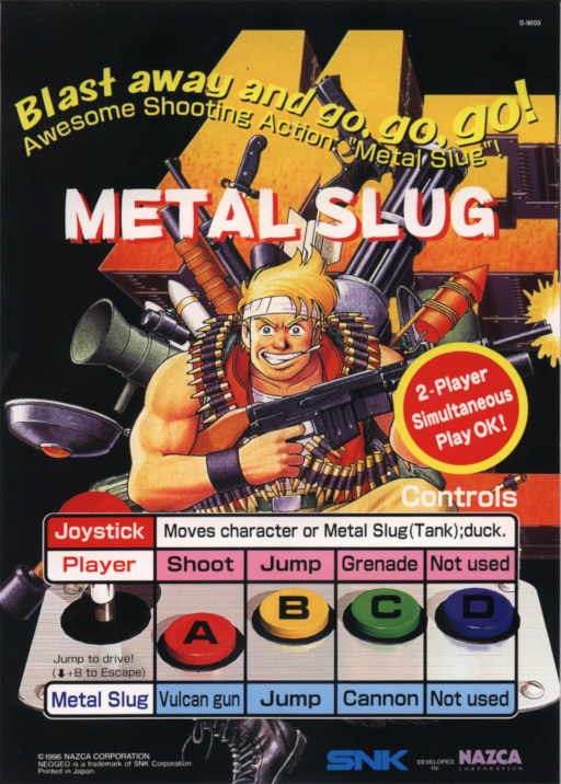 Metal Slug - Super Vehicle-001 Arcade Game Cover